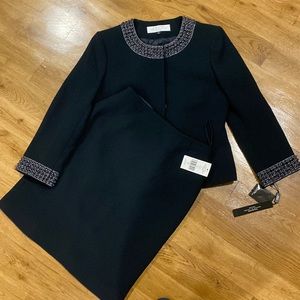 Tahari suit 0P petite navy New